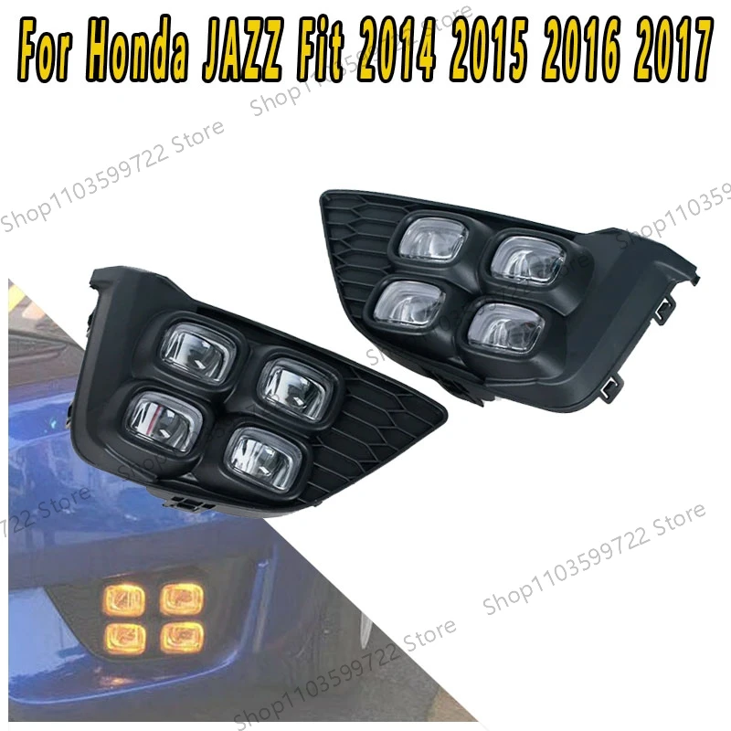 Luz diurna LED y antiniebla parachoques delantero para Honda Jazz Fit