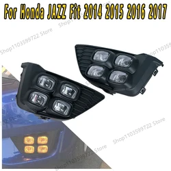 Luz diurna LED y antiniebla parachoques delantero para Honda Jazz Fit