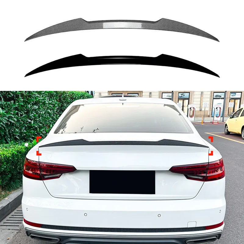 Spoiler trasero Audi A4 B9 negro aspecto carbono 2017-2024 - imagen 2