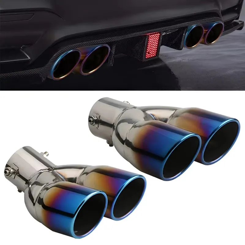 Punta escape 63mm doble salida universal acero inoxidable - imagen 4