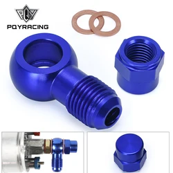 PQY bomba de combustible adaptador Banjo salida aluminio azul
