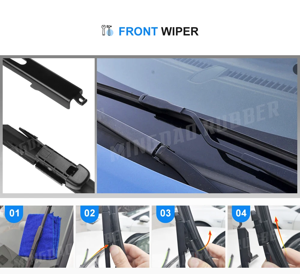 GREATROAD limpiaparabrisas de goma para Citroen Xsara Picasso 2005-2010 2006 2007 2008 OEM ajuste limpiaparabrisas silenciosos 26 "26" 16" - imagen 3