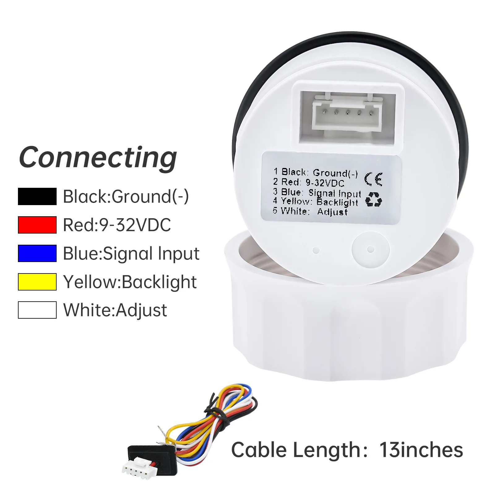 Indicador de temperatura del agua, indicador de nivel de combustible y agua, prensa de aceite, voltímetro, 7 colores, 52MM, para barco marino, coche y camión - imagen 4