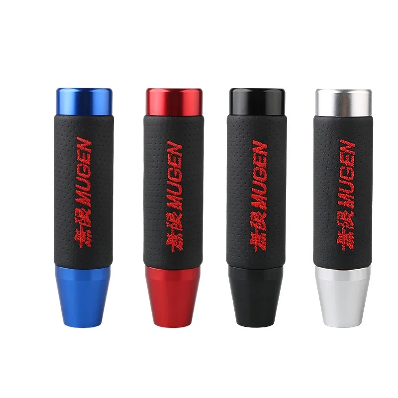 Mugen pomo de cambios aluminio y cuero negro/rojo – universal - imagen 5
