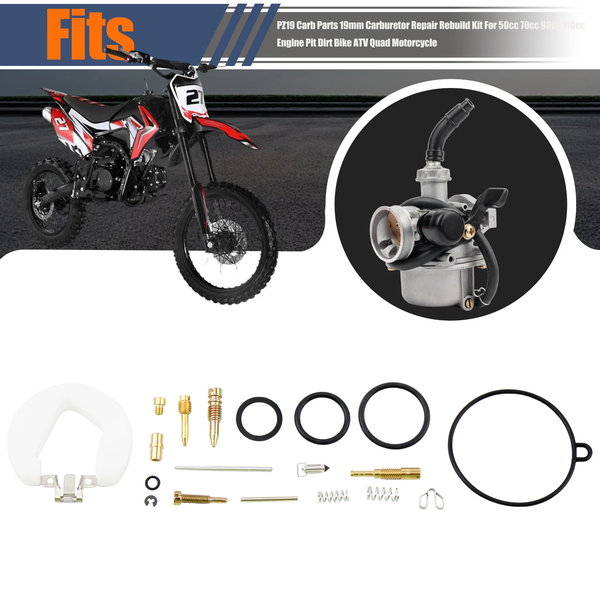 Kit reparación carburador PZ19 para moto, quad y ATV - imagen 2