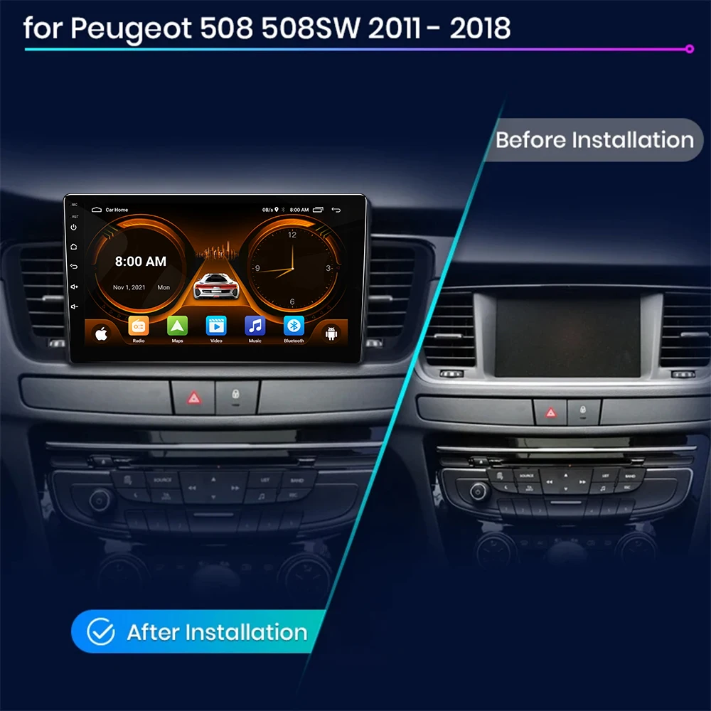 Radio JIUYIN CarPlay inalámbrico Android para Peugeot 508/508SW - imagen 2