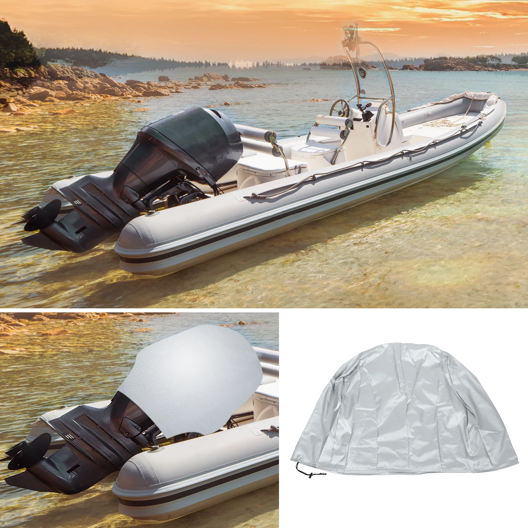 X Autohaux Funda motor fueraborda 15-250 CV impermeable UV - imagen 3