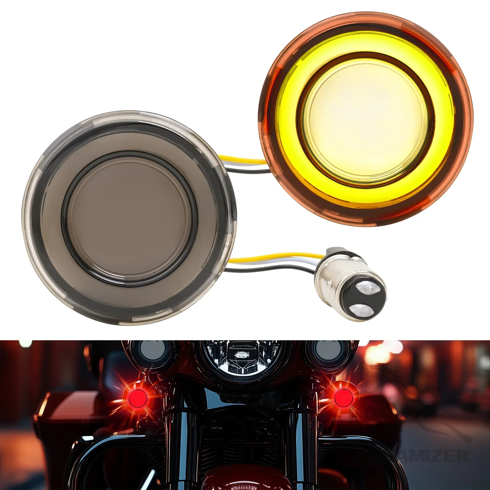 Lámpara intermitente bala LED roja 2'' Harley Sportster Tri Glide