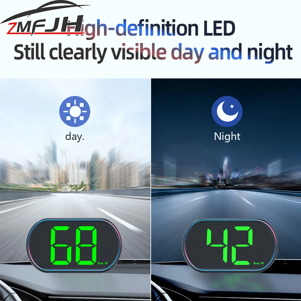 Velocímetro digital GPS con pantalla LCD HUD para coche universal km/h