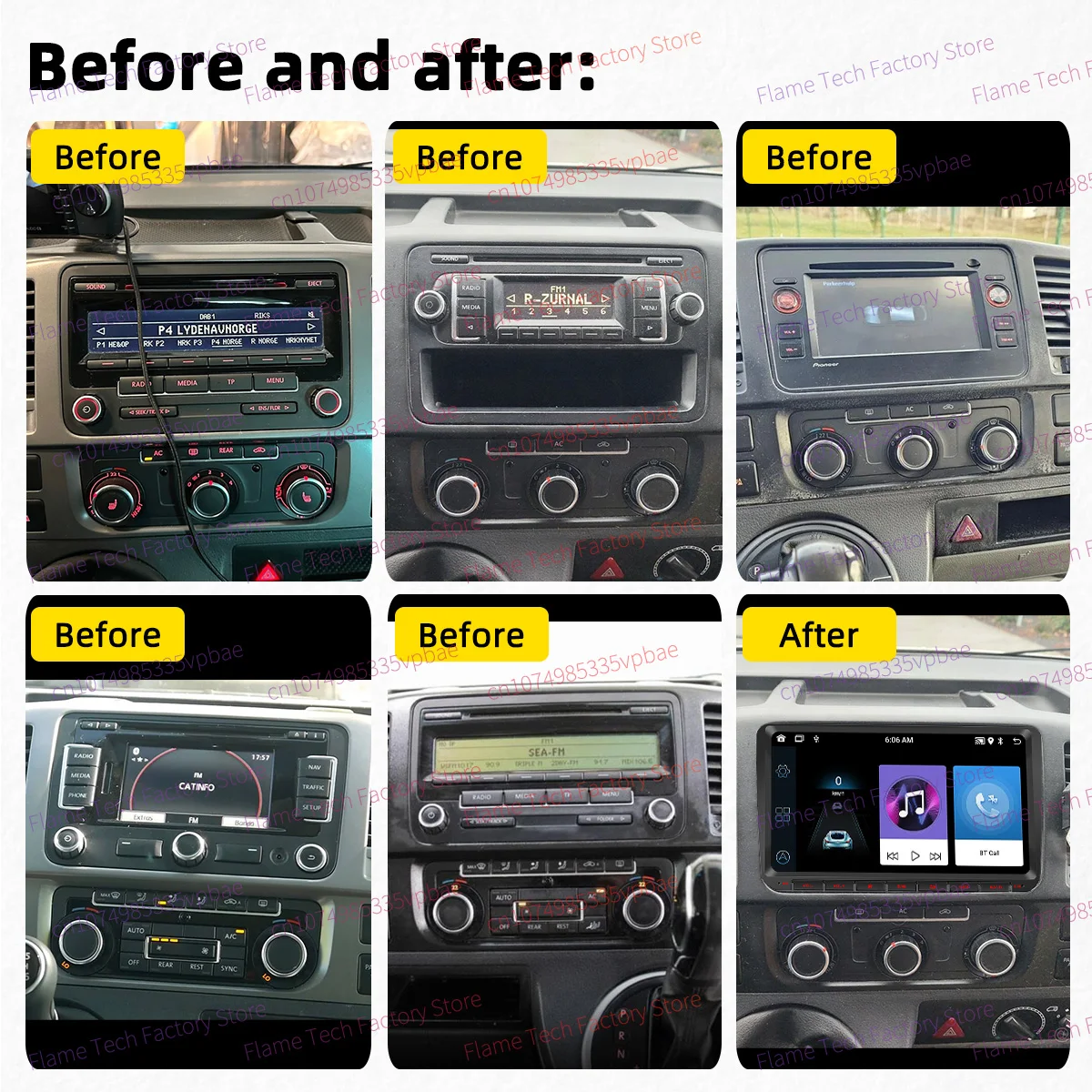 Radio 2 DIN para VW Transporter T5 2010-2015 con GPS y CarPlay - imagen 2