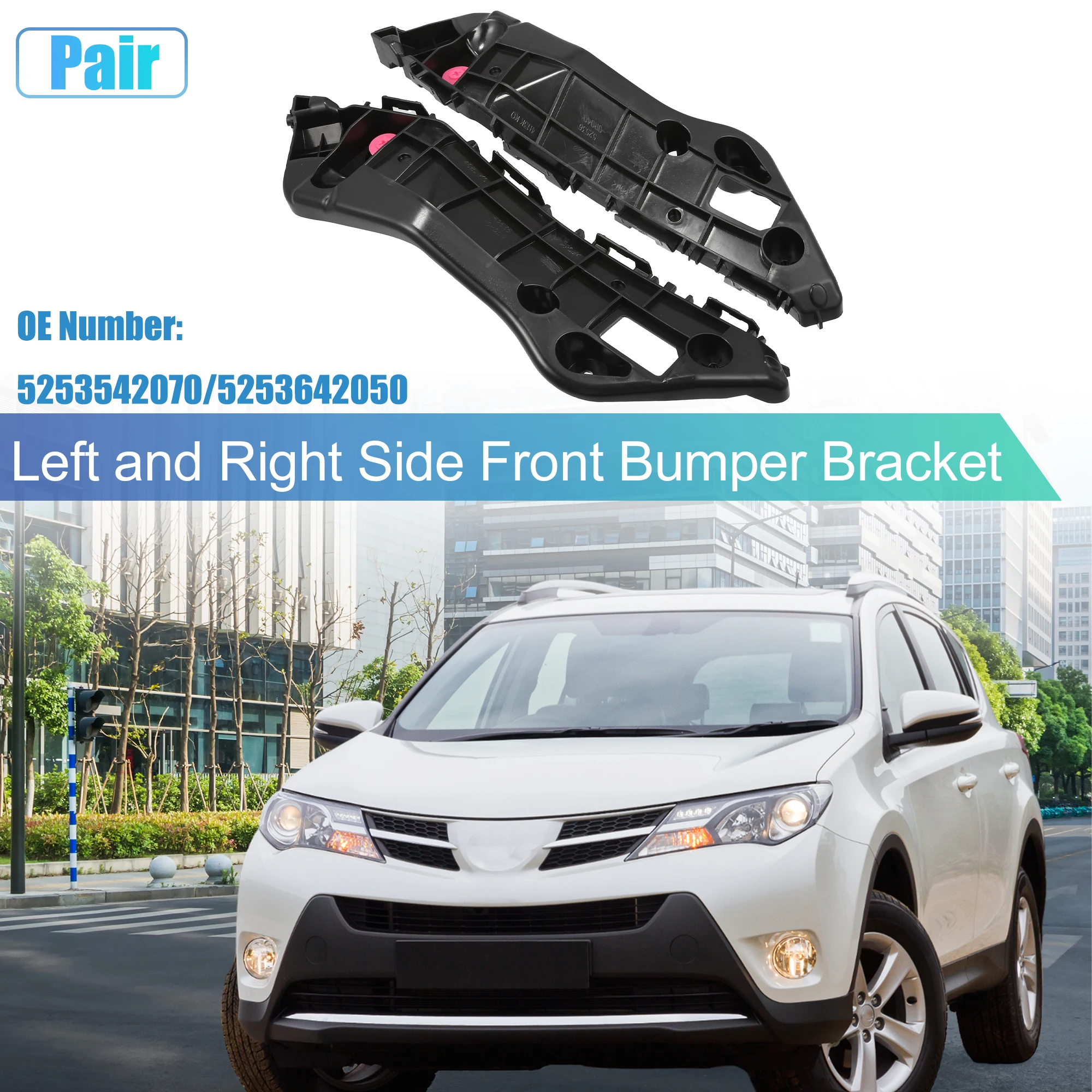 X Autohaux Par Soporte Para Parachoques Delantero Izquierdo Derecho No. 5253542070 / 5253642050   Para Toyota RAV4 2013 2014 2015 - imagen 2