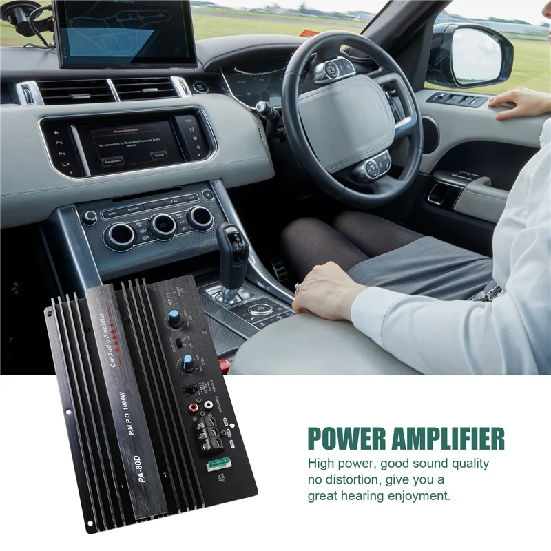 AB56-12V 1000W Audio para coche amplificador de alta potencia placa amplificadora potente Subwoofer amplificador de graves PA-80D - imagen 4