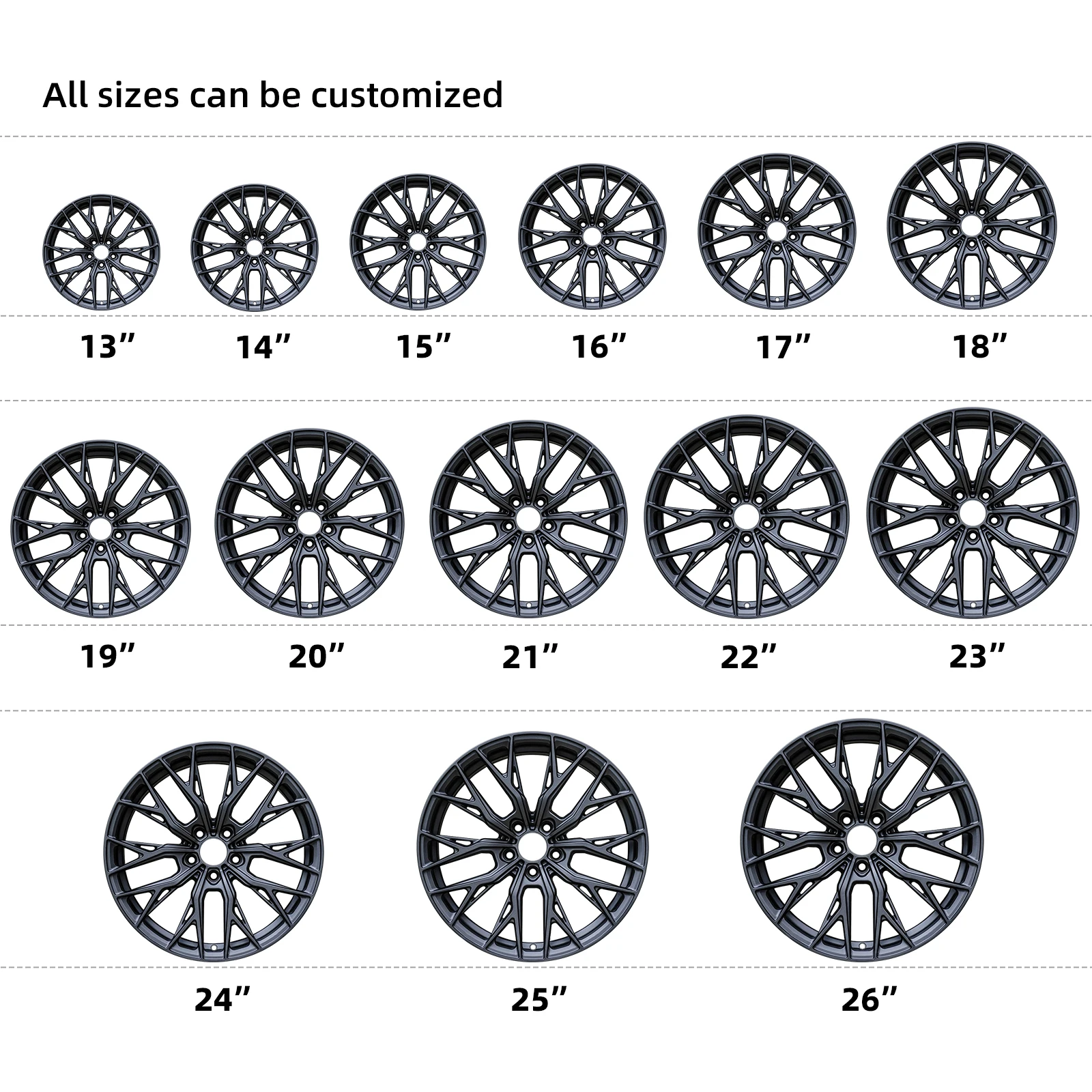 Nuevo diseño 19 20 21 22 pulgadas ruedas de coche de pasajeros de aleación forjada personalizada llantas negras brillantes polacas para Rolls Royce Mercedes Benz - imagen 4