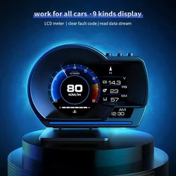 Pantalla HUD OBD2 A500 para coche con RPM y temperatura de aceite y agua