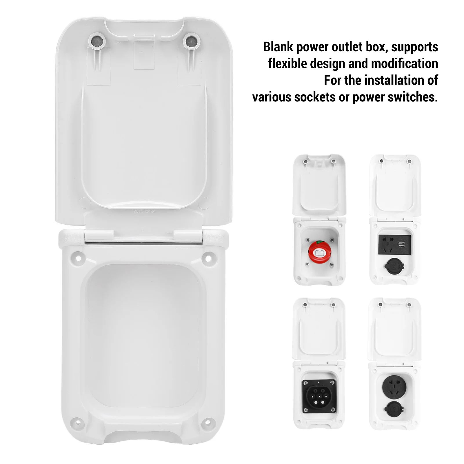 Caja de toma de corriente para remolque, resistente a los rayos UV, cierre seguro, tapa resistente al agua, caja de toma de corriente RV antigrietas para remolque - imagen 2