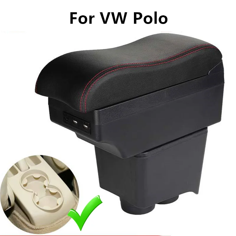 Reposabrazos central con almacenamiento y USB para VW Polo IV y Vivo