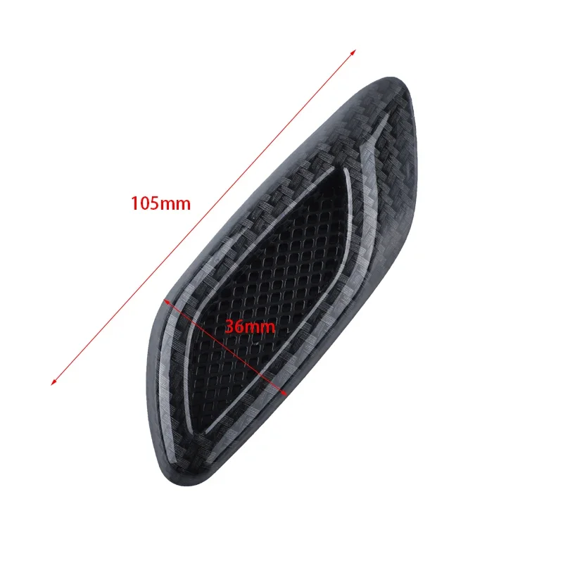 6 uds. De capós de ventilación de flujo de aire de coche con apariencia de fibra de carbono, pegatinas embellecedoras, piezas universales aptas para la mayoría de las puertas de coche, decoración de estilo Exterior - imagen 2