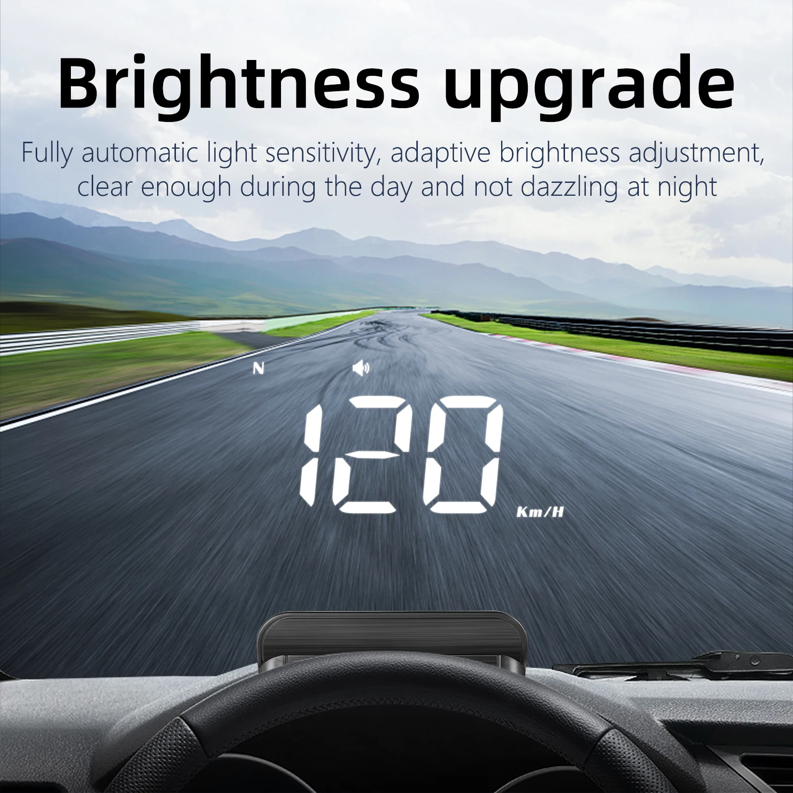 Pantalla HUD GPS M1 para coche con velocímetro y brújula - imagen 5