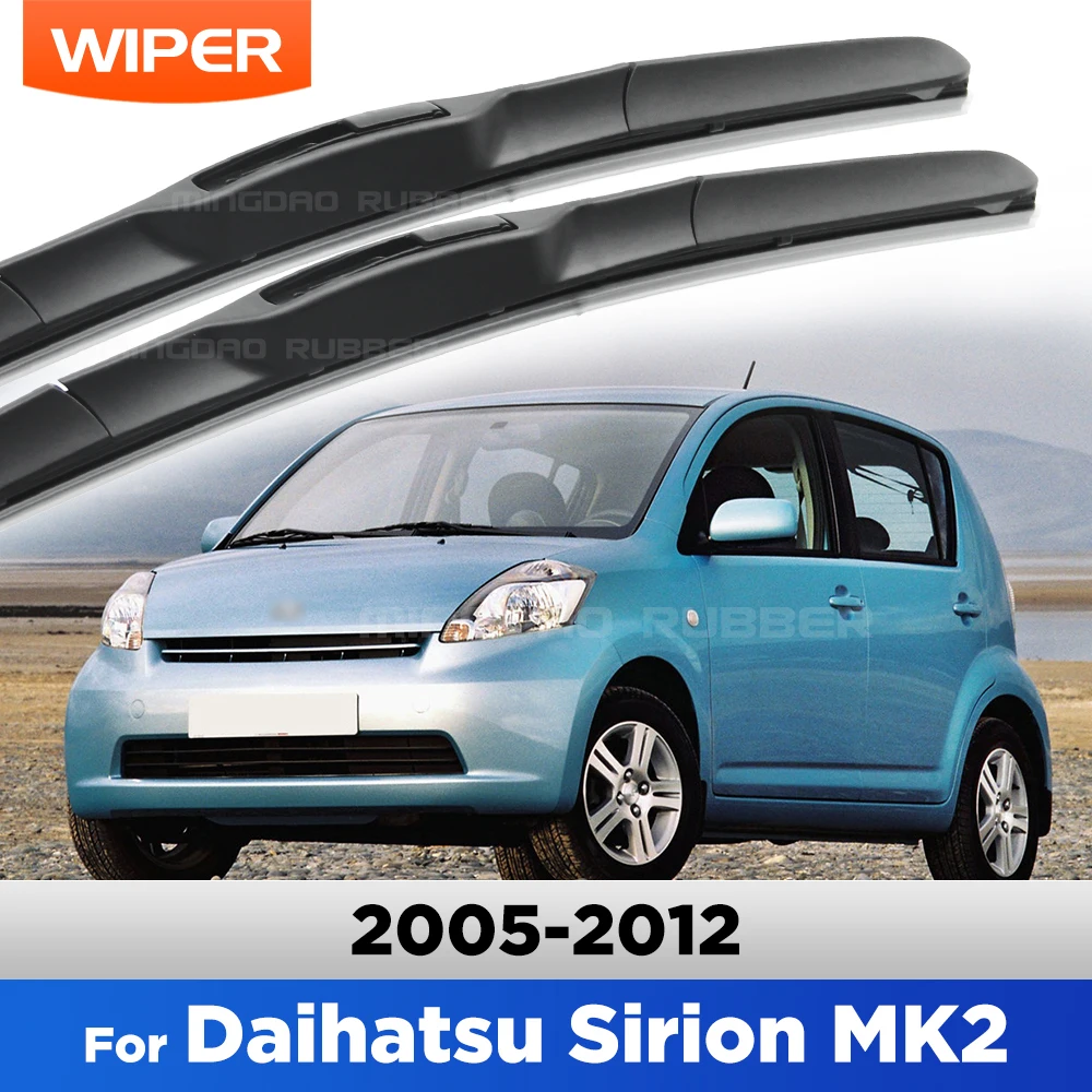 Escobillas de limpiaparabrisas delanteras para Daihatsu Sirion MK2 2005-2012 2006 2007 2008 2009 2010 limpiaparabrisas silenciosos de calidad OEM 20 "+ 16"
