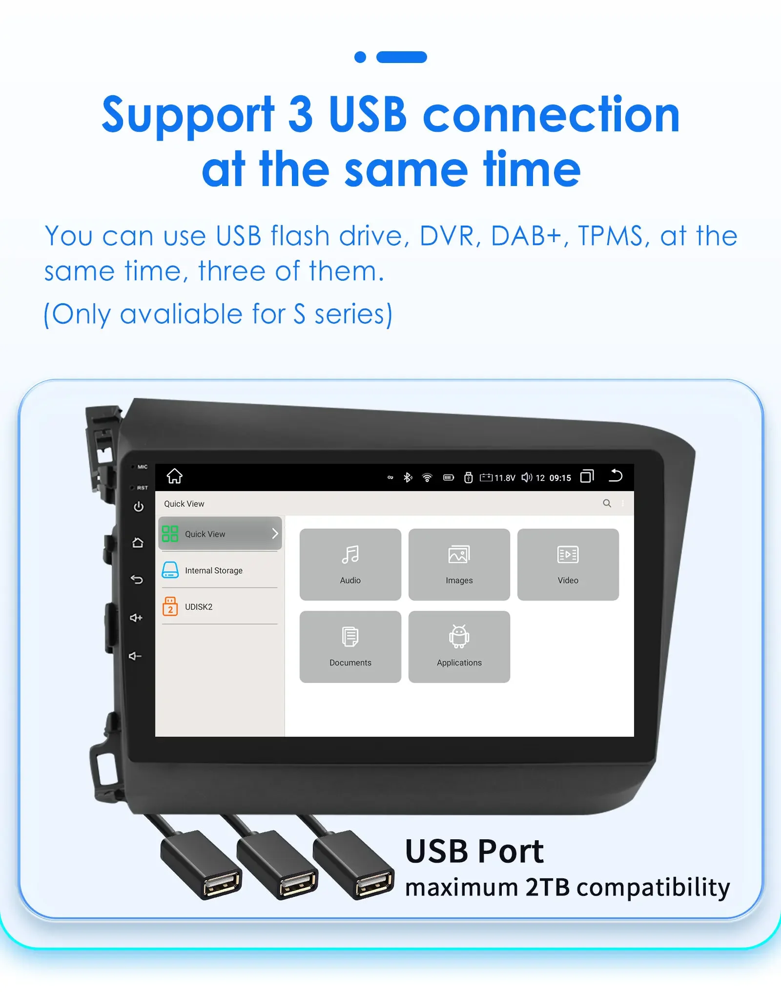 Hizpo Radio multimedia 2 DIN con GPS para Honda Civic 2012-2015 - imagen 4