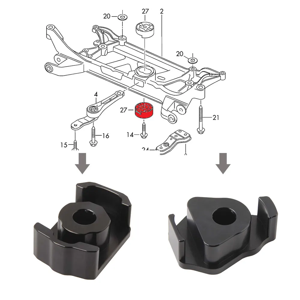 Inserto dogbone de aluminio MQB para Golf VII GTI/R, Audi A3 y TT - imagen 5