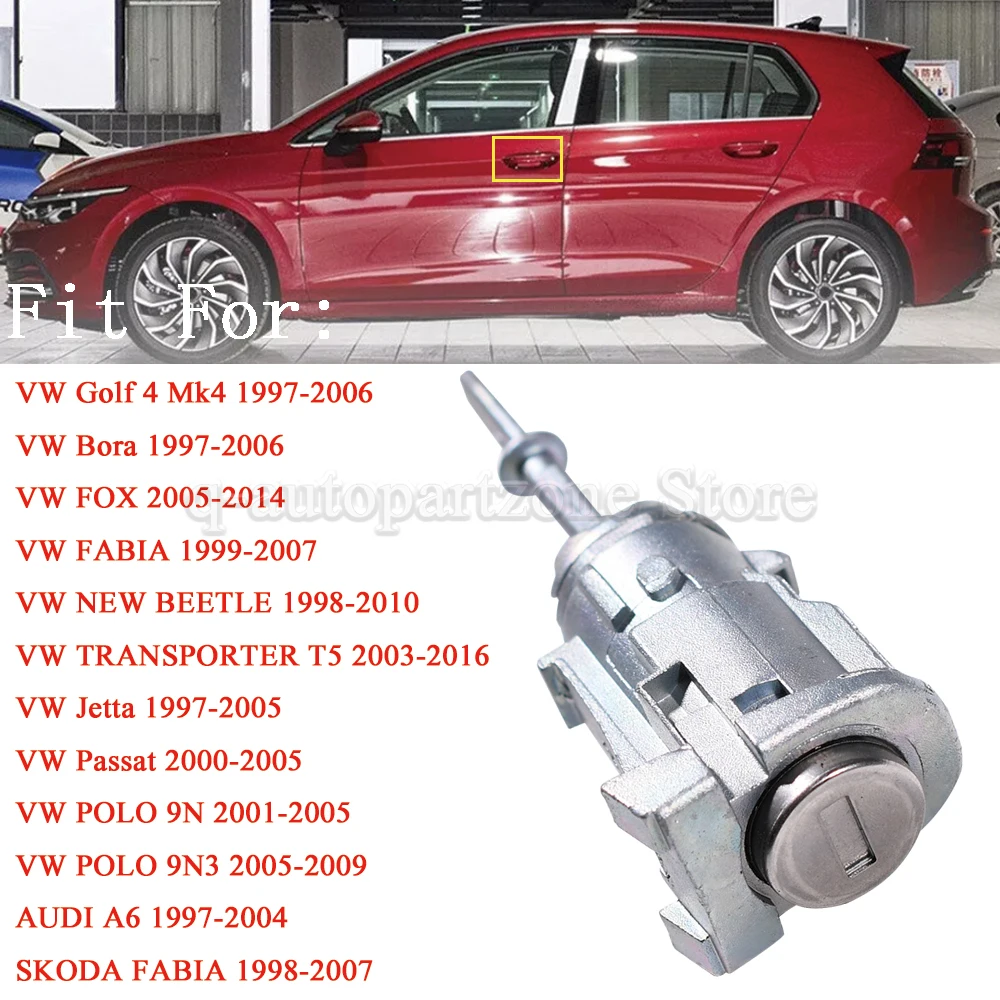Cilindro de cilindro de bloqueo de puerta izquierda y derecha, Kit de reparación para Vw Golf 4 Iv Mk4 Bora A6 Skoda Fabia Polo 1997-2009 604837167 604837168 - imagen 2