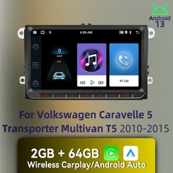 Radio 2 DIN para VW Transporter T5 2010-2015 con GPS y CarPlay