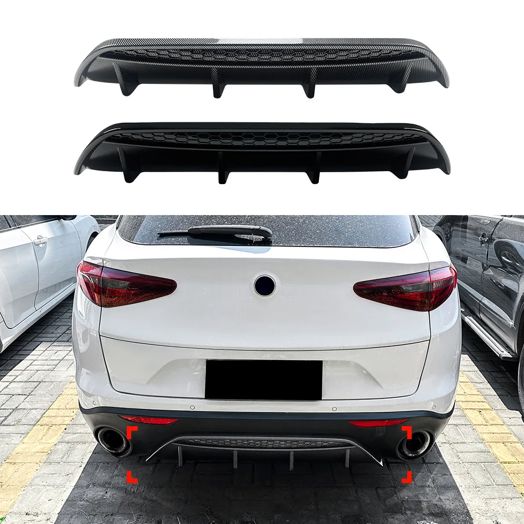 Difusor trasero para Alfa Romeo Stelvio visto desde el exterior