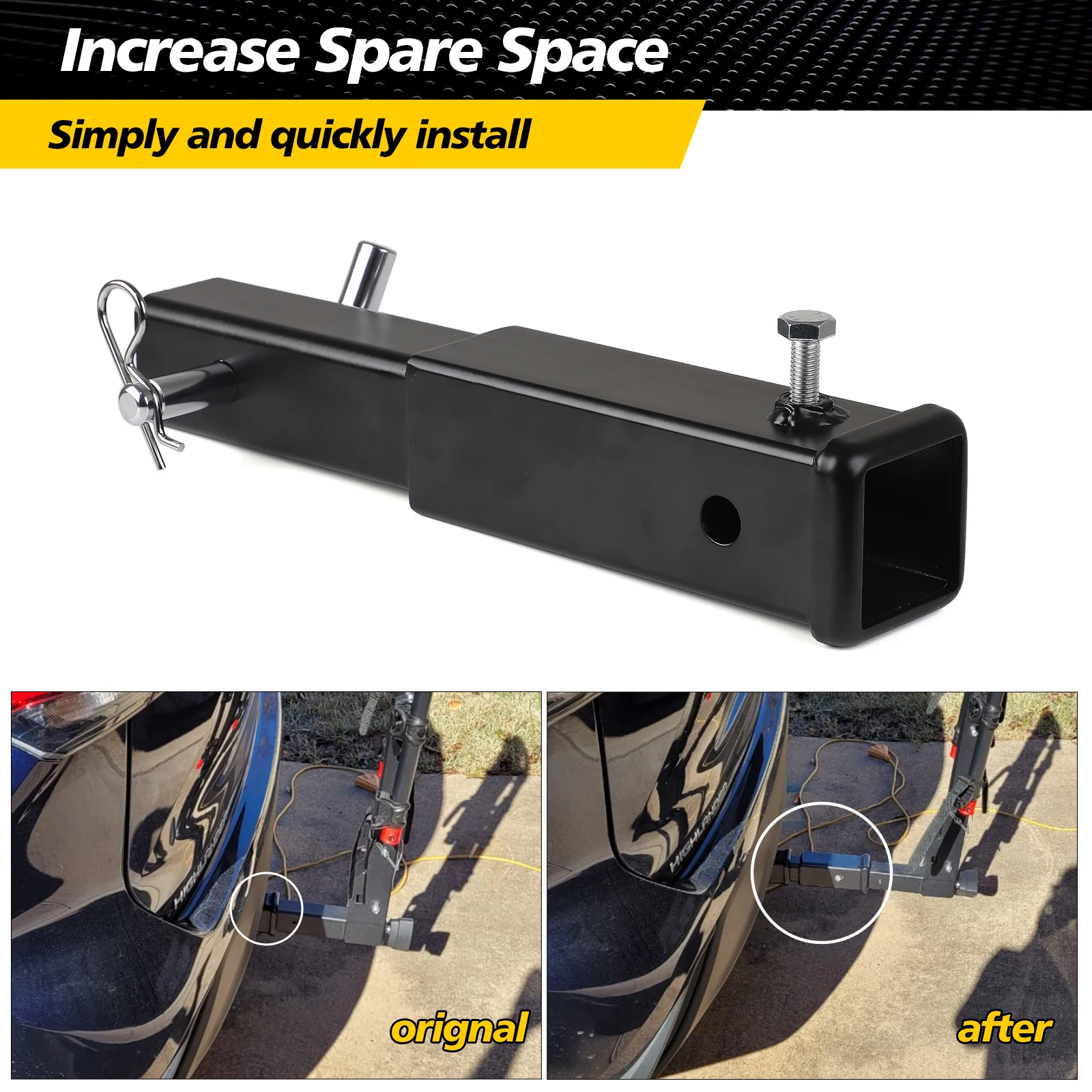 Alargador de enganche de remolque 2" – Accesorio autocaravana caravana - imagen 5