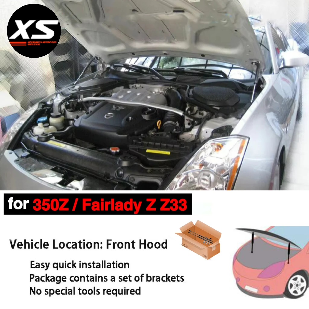 Amortiguadores de gas para capó Nissan 350Z (Z33) 2003-2008 - imagen 2