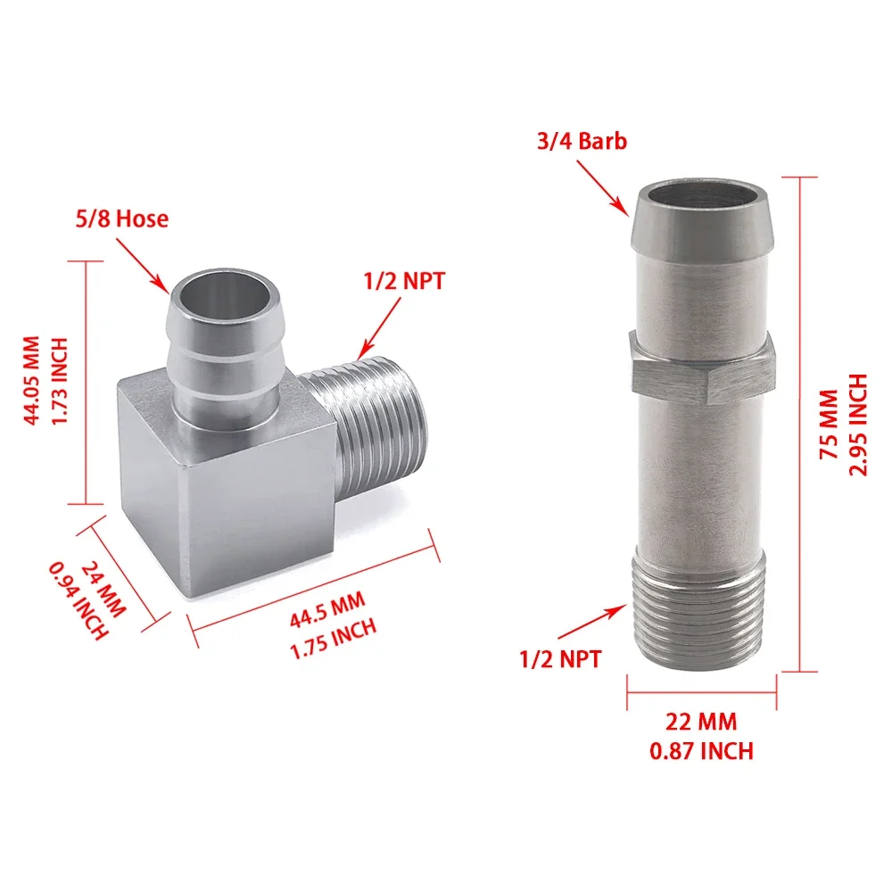 Manguito de calefacción de aluminio en codo de 90° para Chevrolet - imagen 5
