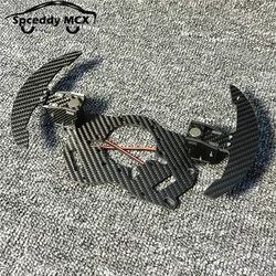 Kit paletas fibra carbono magnéticas con soporte botón deportivo para Toyota Yaris
