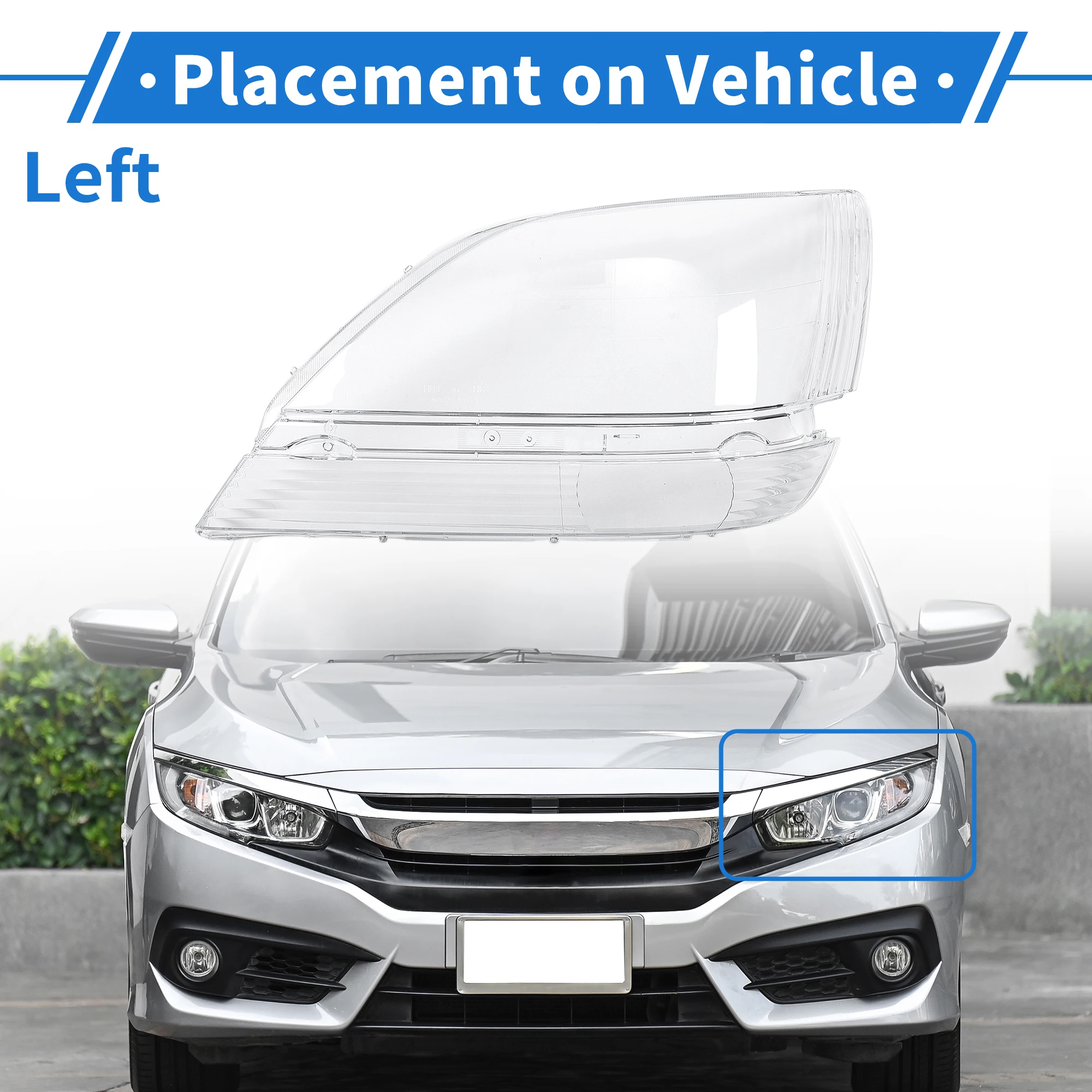 UXCELL Cubierta de lente de faro de coche de vehículo Lente de faro Cubierta de lente transparente para Lexus RX300 1999-2003 PC transparente 1 Uds - imagen 3