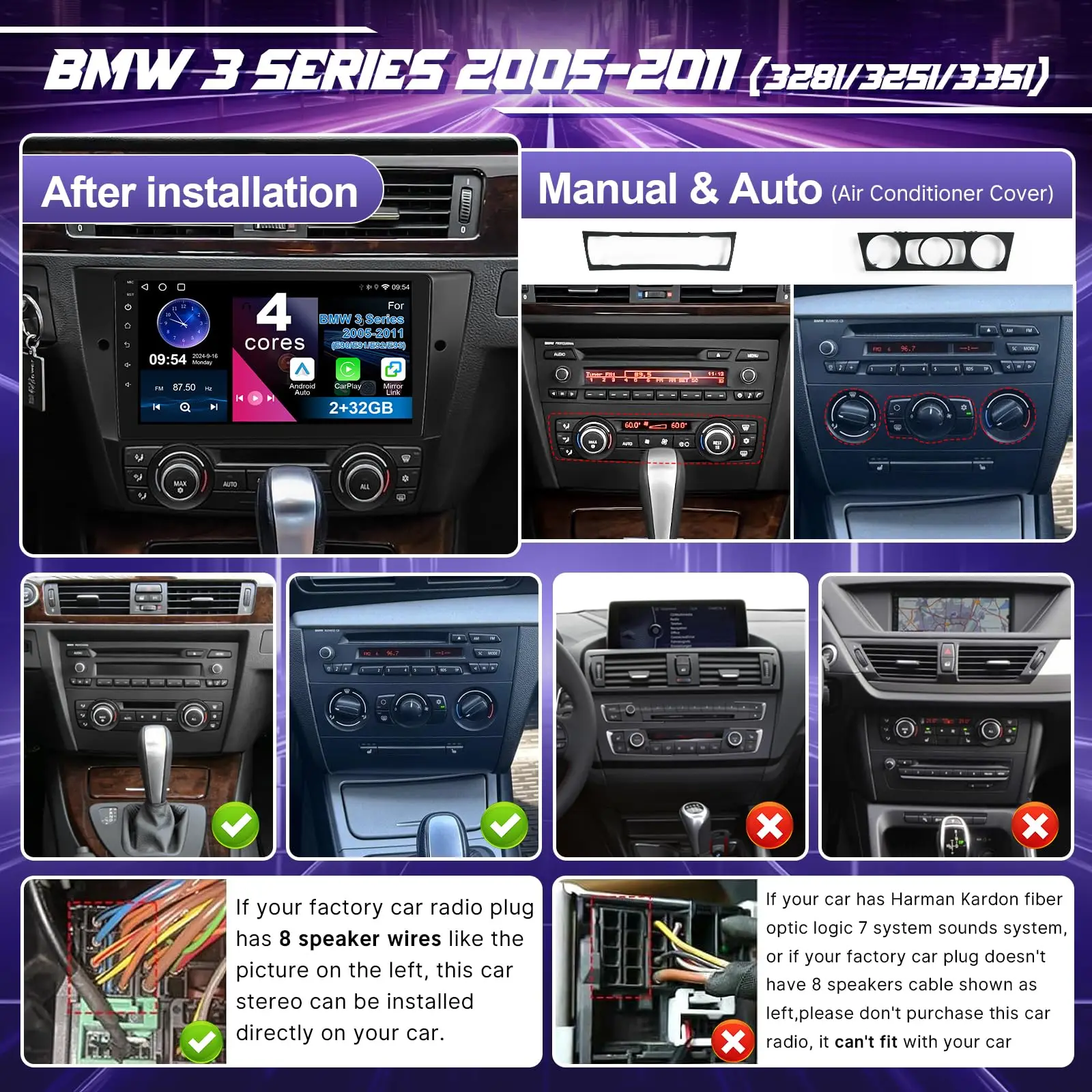 Autoradio Android BMW Serie 3 E90 E91 E92 E93 9" táctil CANBUS - imagen 2