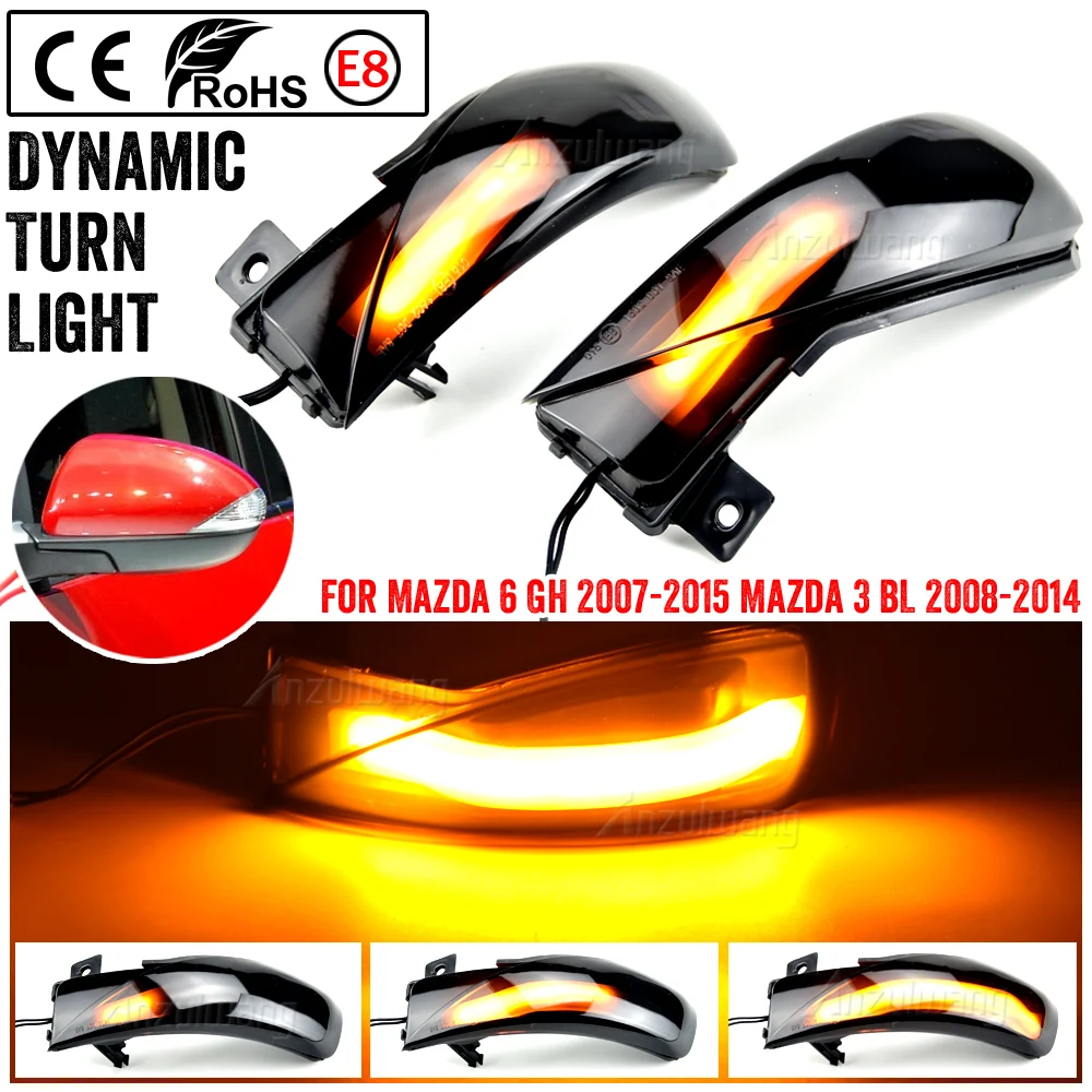 Luz LED intermitente dinámica para retrovisor Mazda 3 BL y 6 GH