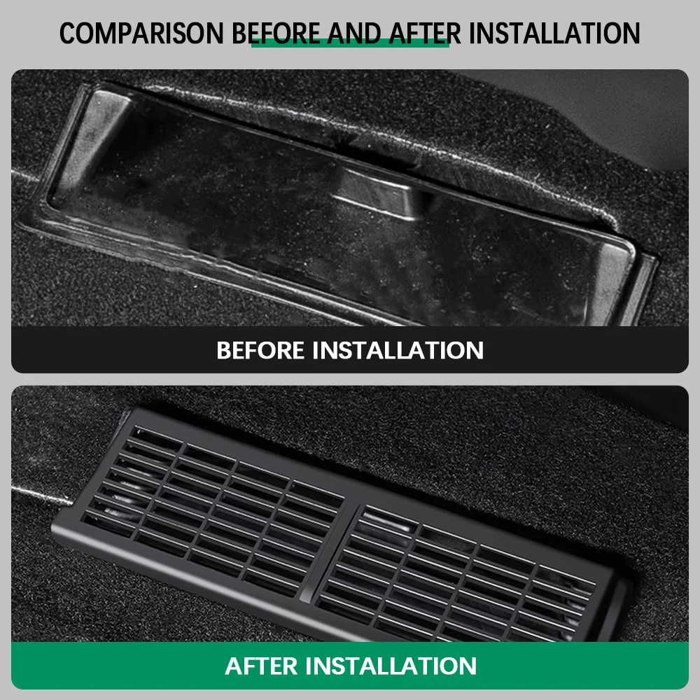 Cubierta de ventilación ABS instalada en Tesla Model Y