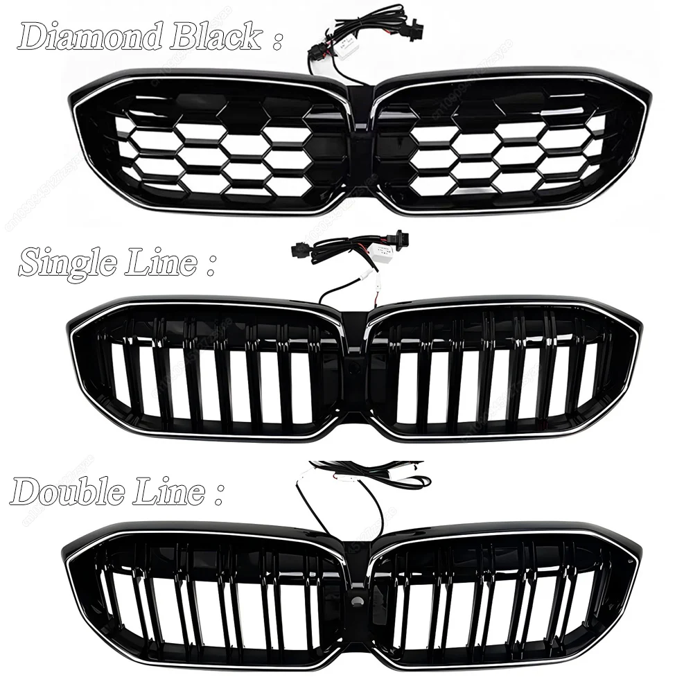 Parrilla doble riñón BMW Serie 3 G20 G21 M Sport LED Negro LCI - imagen 5