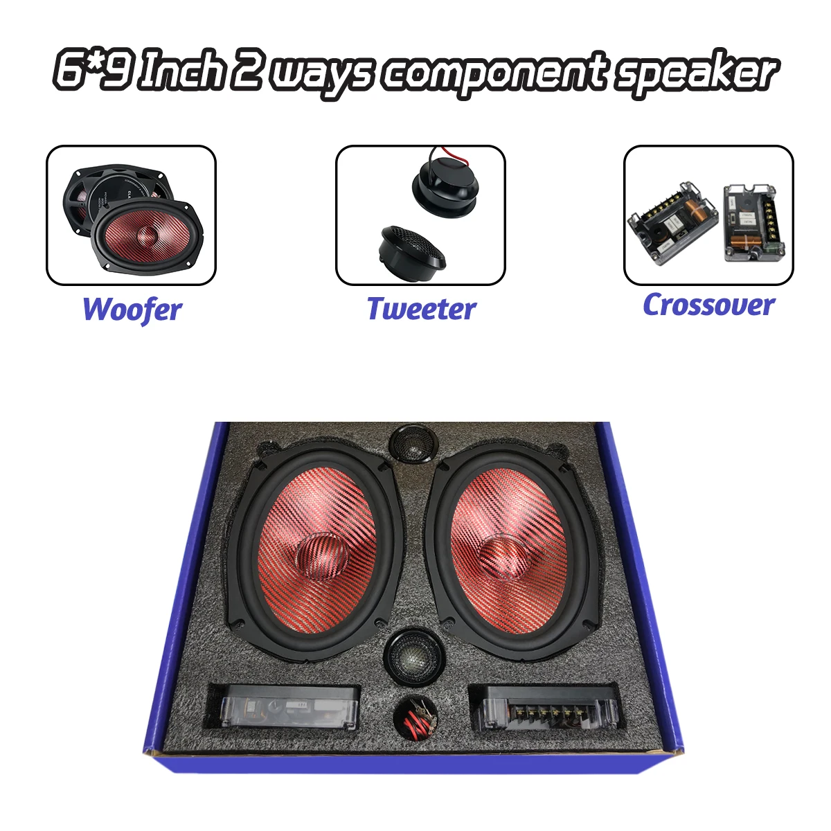 Zeming YS69202 Altavoz componente 6x9 pulgadas Altavoz componente para automóvil de 2 vías Fácil instalación y respuesta máxima de graves mejorada - imagen 2