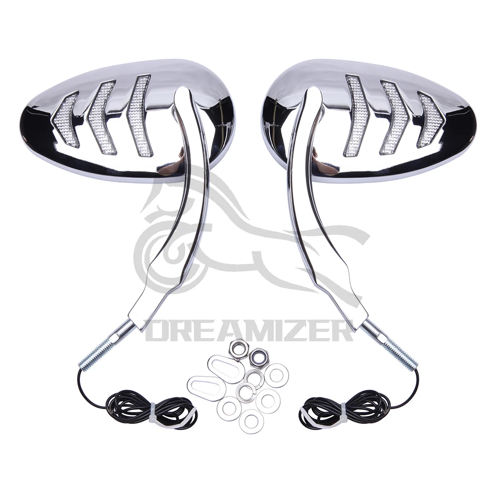 Espejos retrovisores LED para motocicleta, intermitentes para Harley Davidson Road King, luces Dyna, retrovisores laterales, accesorios - imagen 5