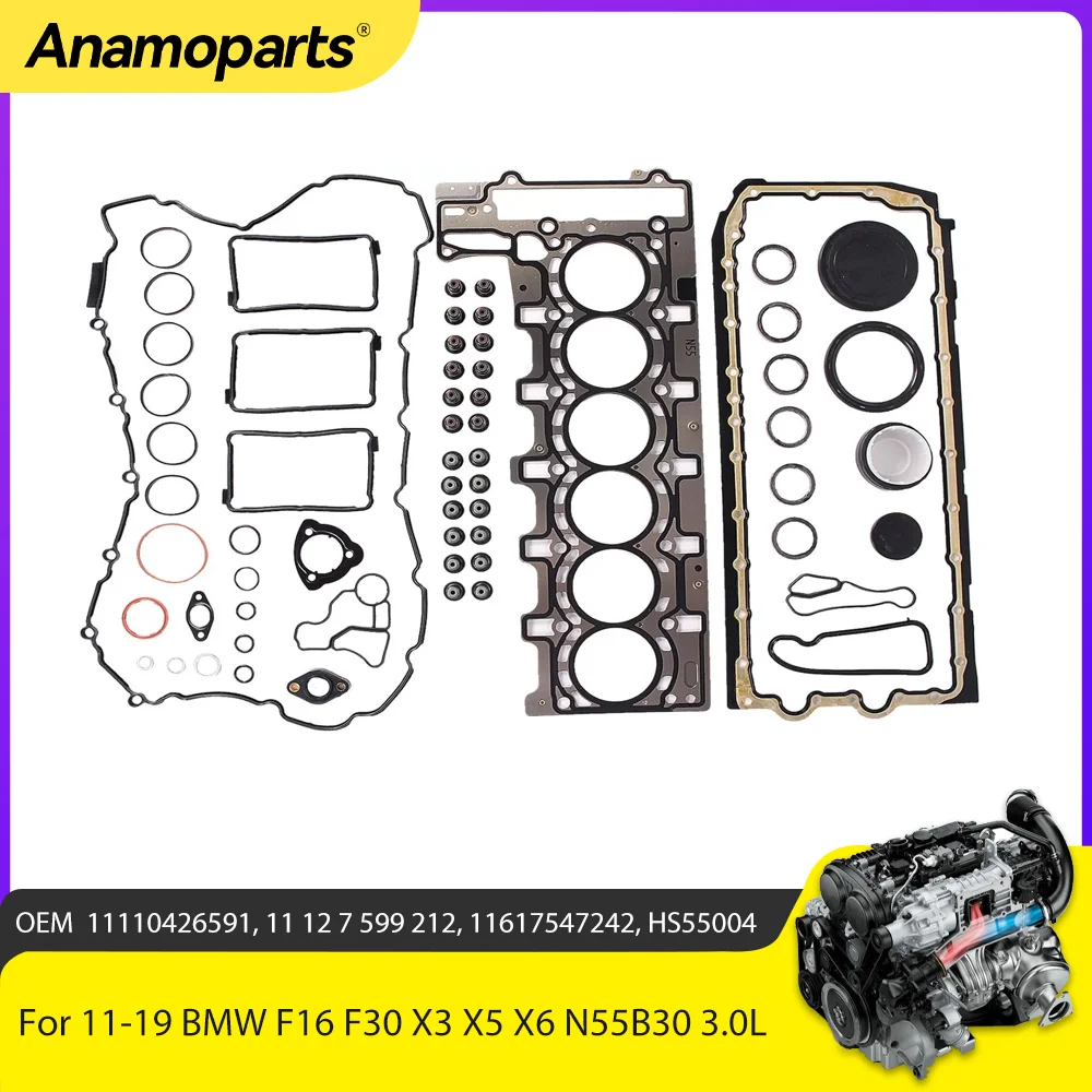 Juego completo de juntas BMW N55B30 3.0 gasolina – F16, F30 y F25