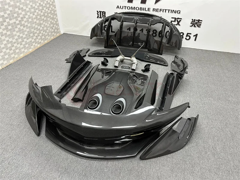 Kit body kit fibra carbono McLaren 570S 570GT 540C 600LT parachoques faldón capó ala - imagen 3