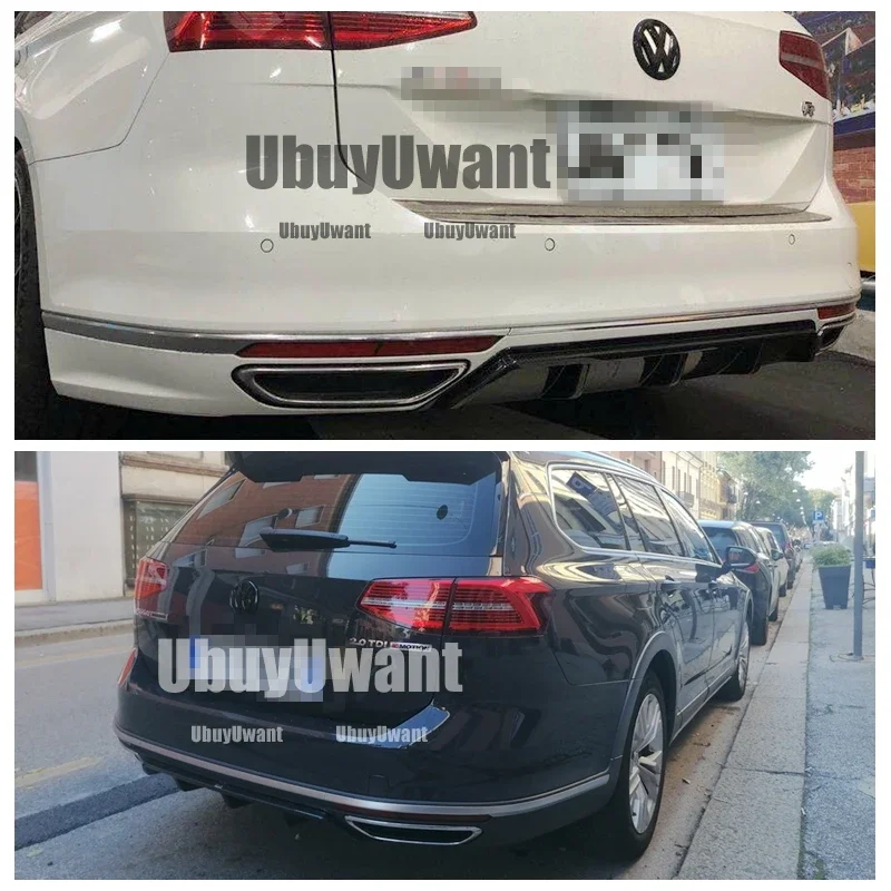 Estilo de coche ABS pintura parachoques trasero labio alerón maletero cubierta difusora para Volkswagen VW Passat B8 Variant 2016 2017 2018 2019 - imagen 2