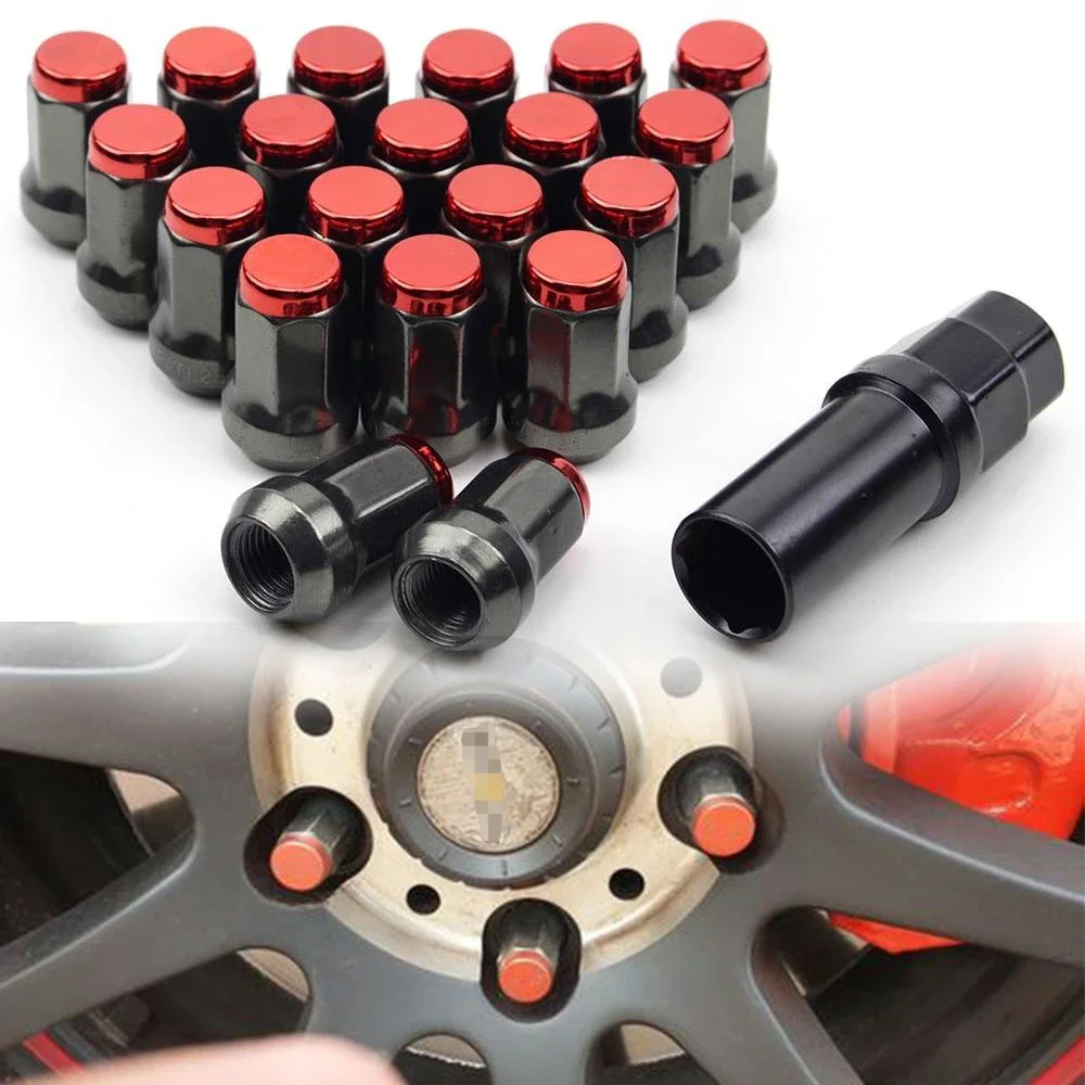 Kit tuercas de rueda M12x1,5 con tapas hexagonales racing universales - imagen 2
