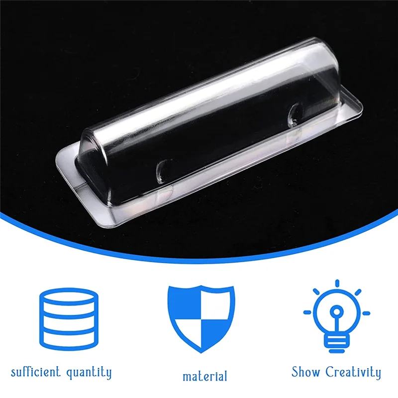 AEF3-60Pcs bolsas de bálsamo labial de plástico transparente lápiz labial soporte para dinero cúpulas de plástico con cinta de doble cara para manualidades DIY - imagen 2