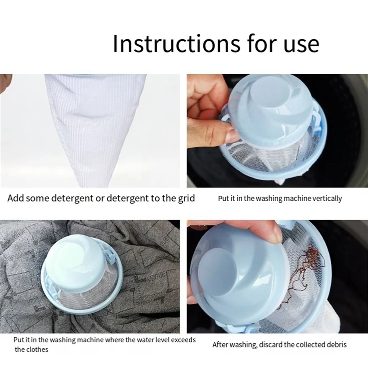 40 Uds. Eliminación de malla de filtrado de pelo flotante, recogedor de pelusa para mascotas de lavandería para lavadora para lavandería