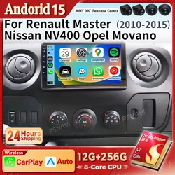 Radio 2DIN Android 15 con CarPlay para Master, NV400 y Movano