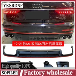 Parachoques trasero con difusor y salidas de escape para Audi A6 C8 Sline