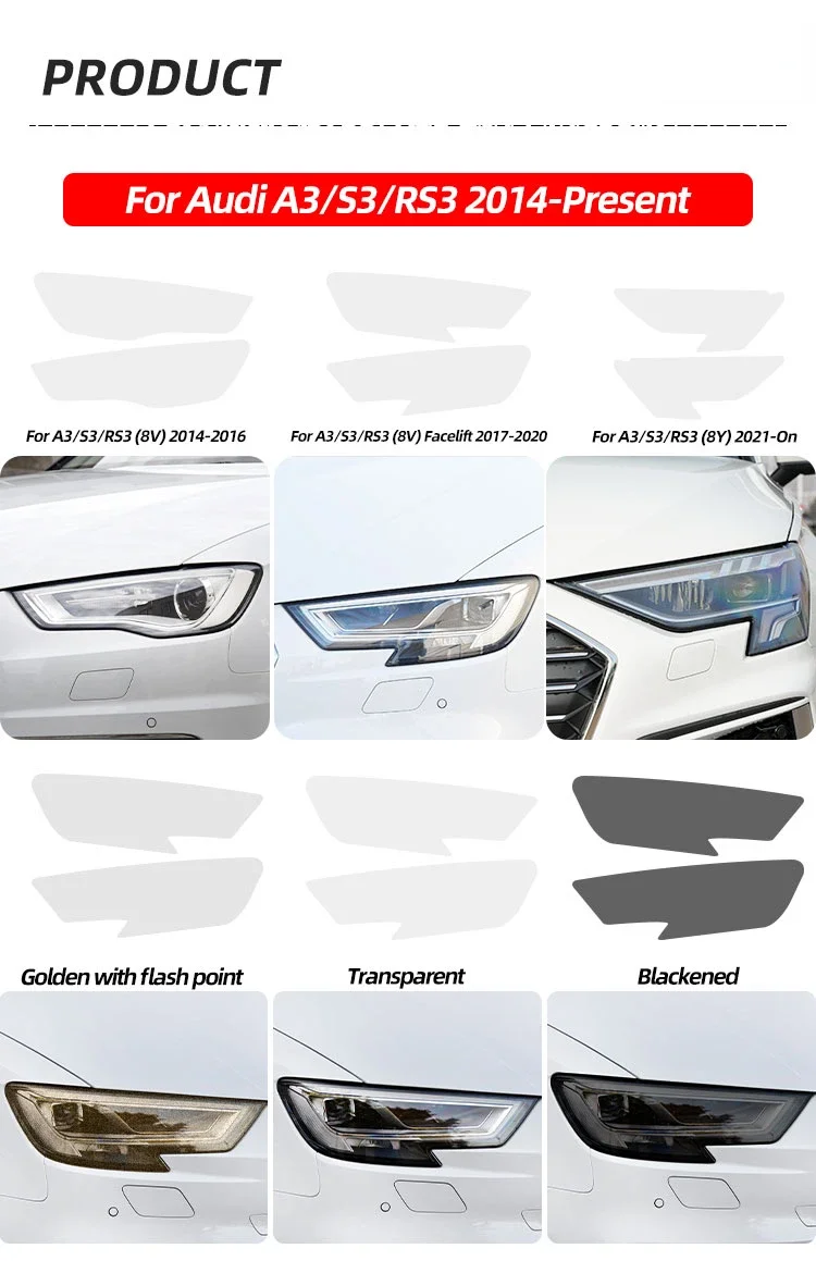 Película protectora TPU para faros de Audi A3 Sportback