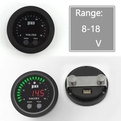 Voltímetro de coche LED rojo, redondo ultrafino universal