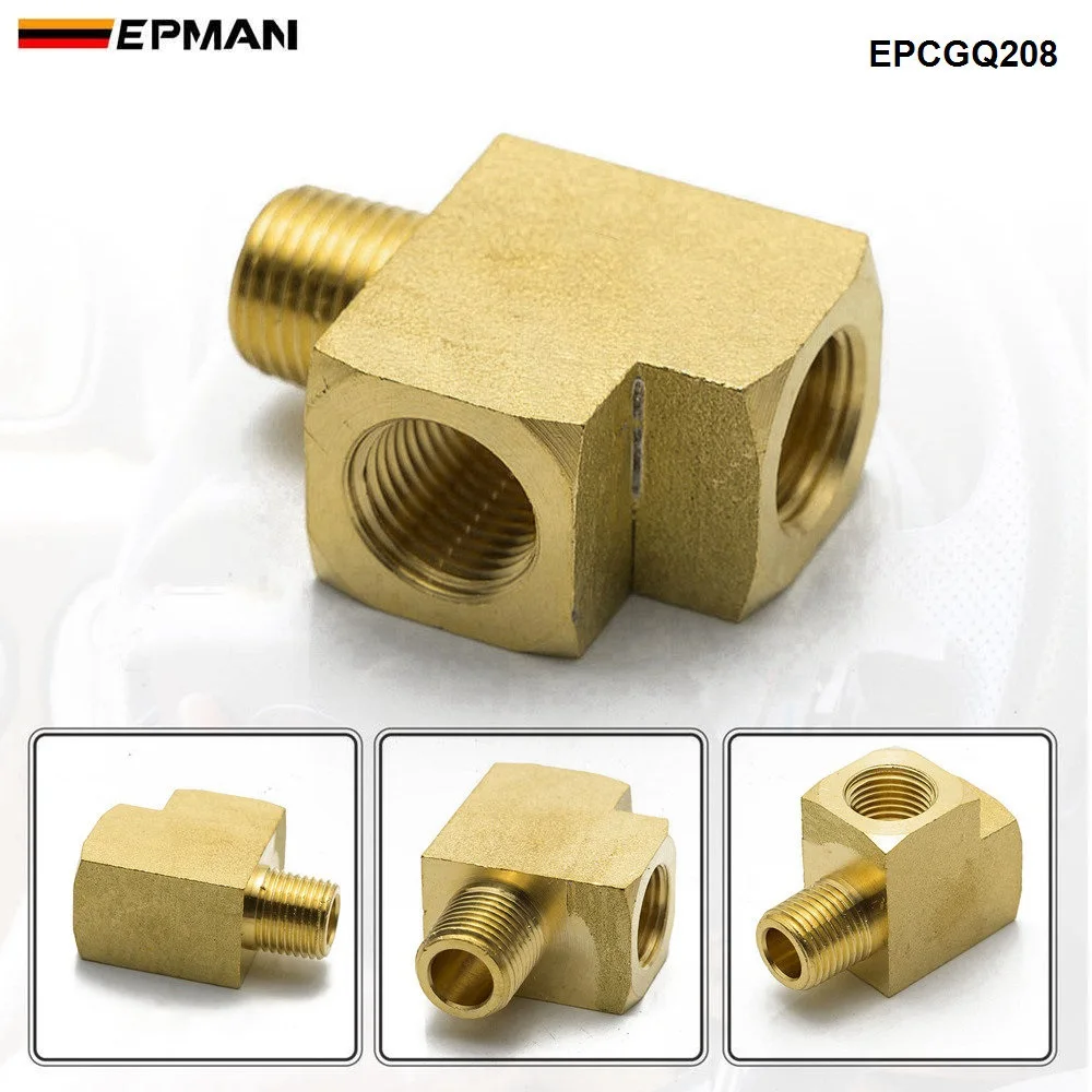 Conector tee de latón con rosca NPT